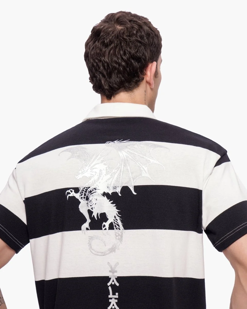Valabasas Dragon Shirt - Graphic Black White Silver - Image 3