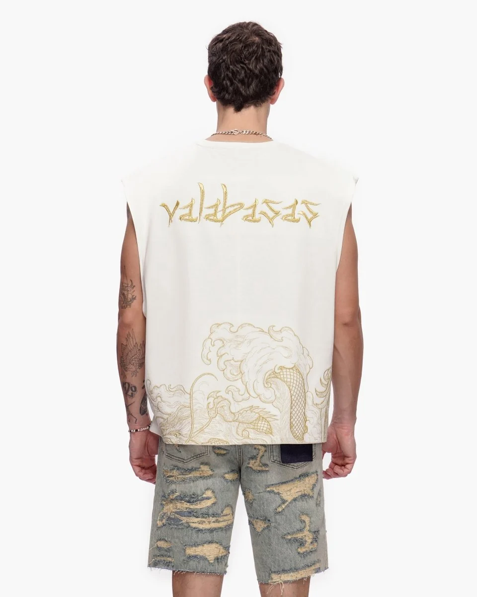 Valabasas Dragon T-Shirt - Raw Edge White - Image 9