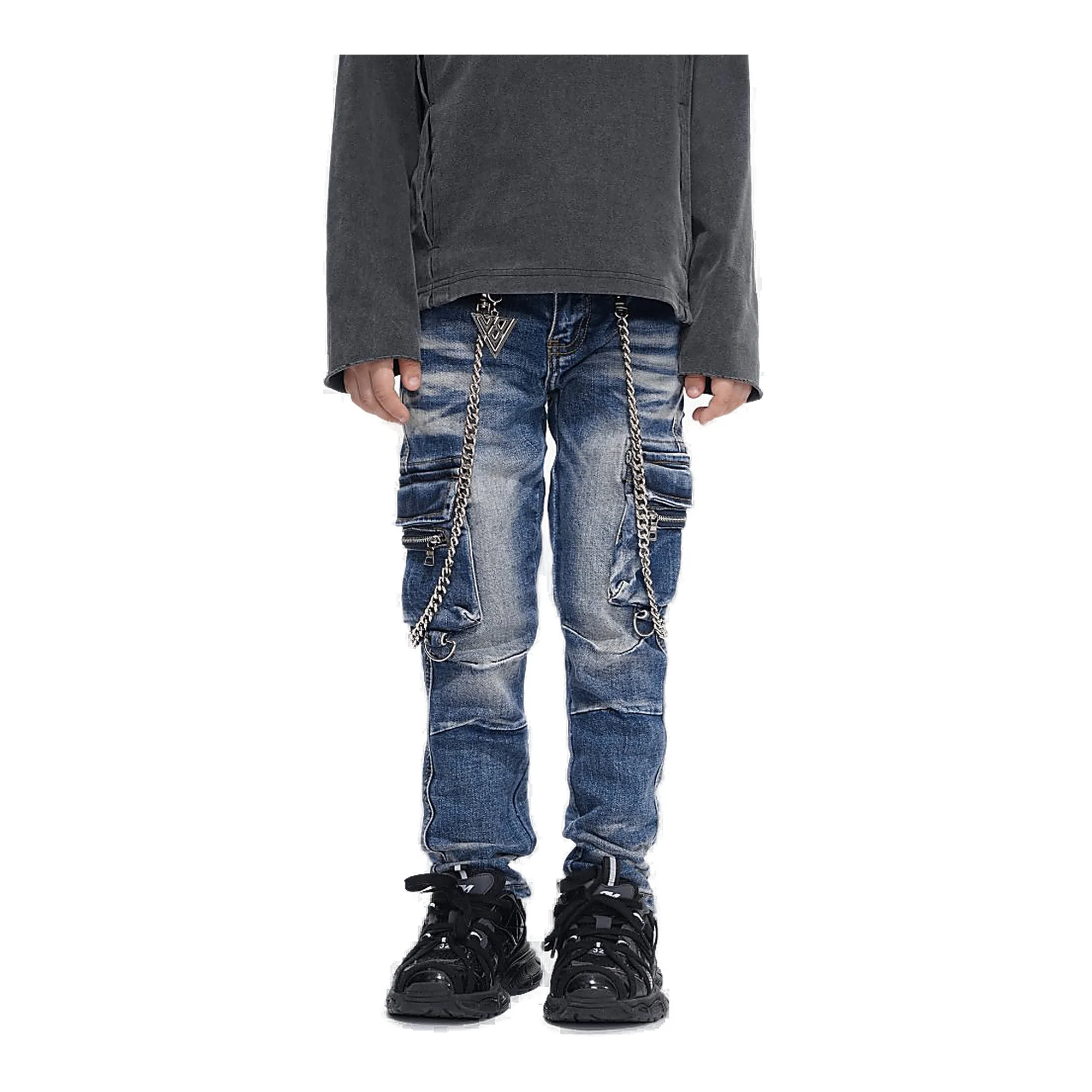 Valabasas Cargo Youth Jeans - Skinny Fit Light Wash