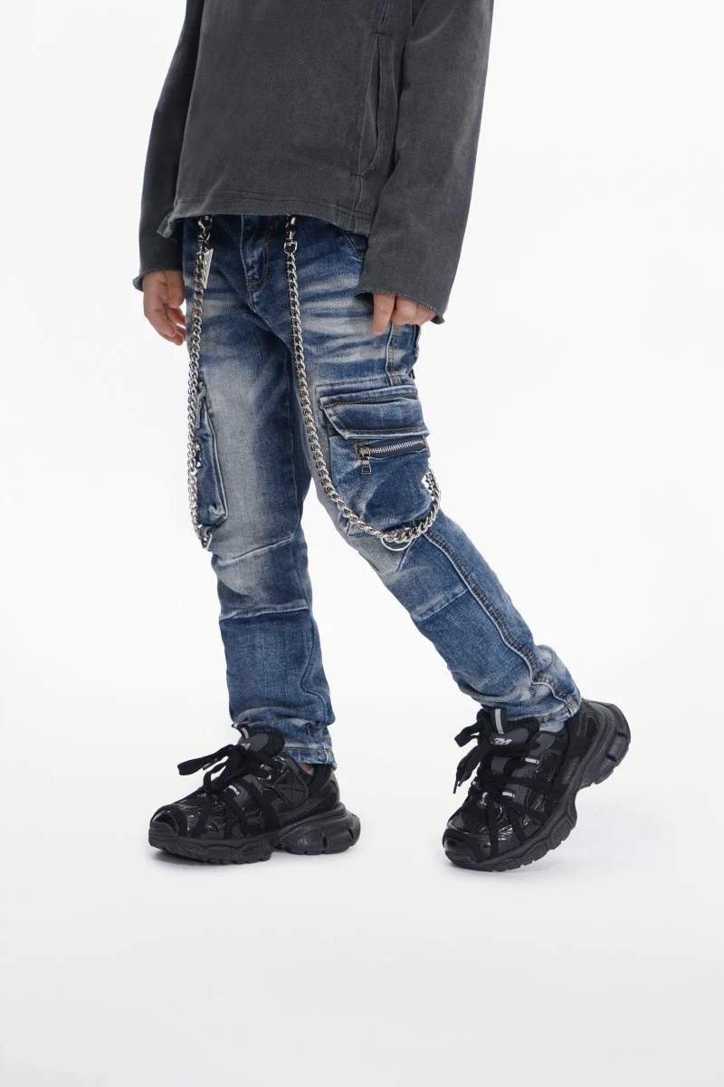Valabasas Cargo Youth Jeans - Skinny Fit Light Wash - Image 5