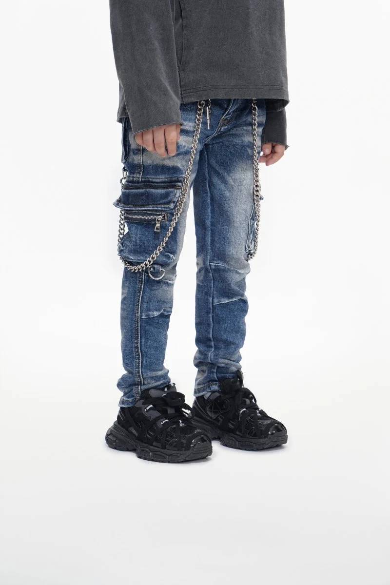 Valabasas Cargo Youth Jeans - Skinny Fit Light Wash - Image 8