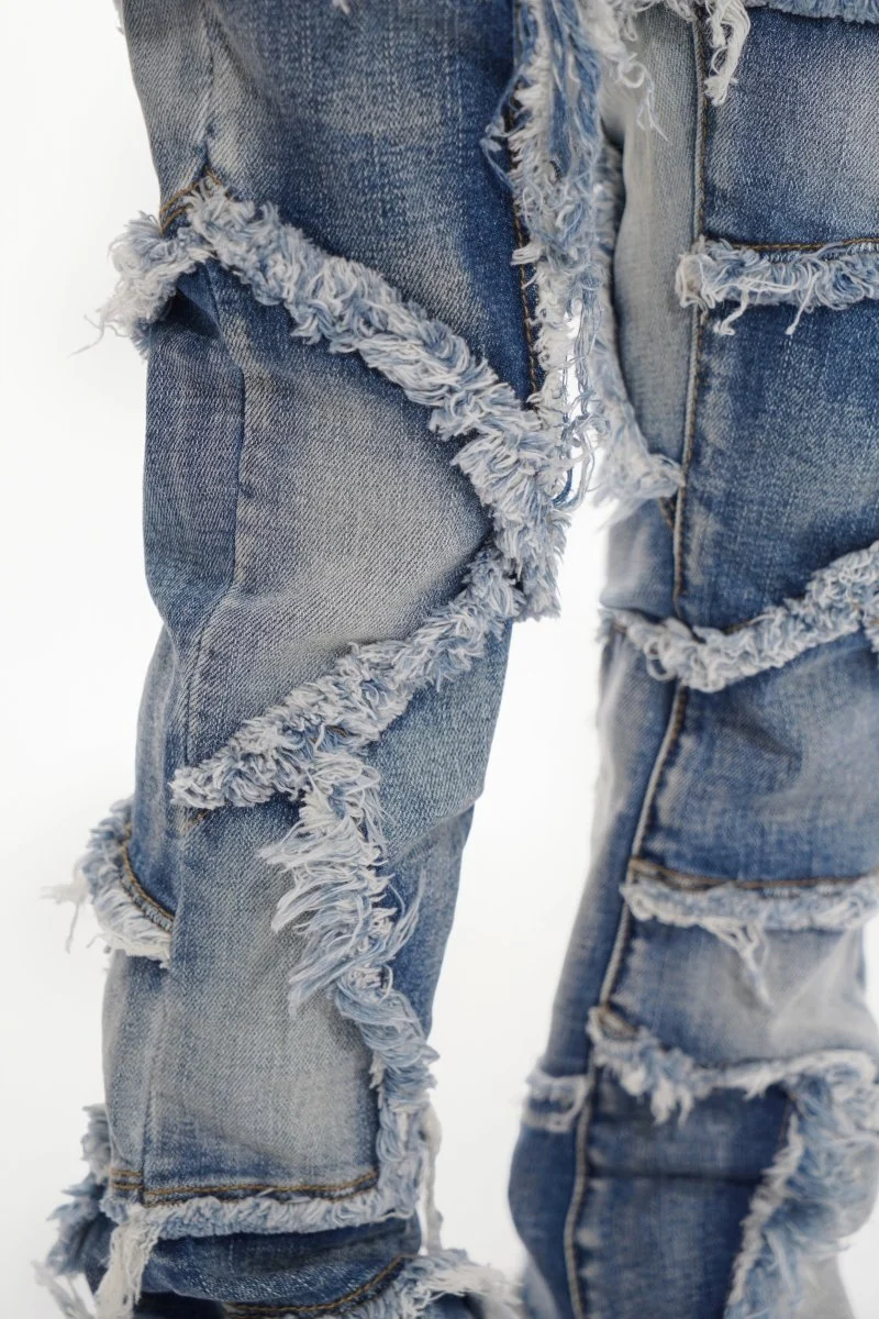 Valabasas Torn Youth Jeans - Patchwork Blue Wash - Image 9