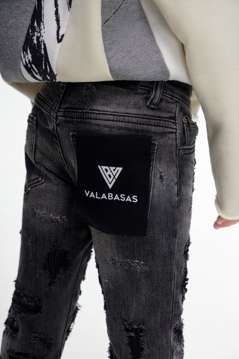 Valabasas Patch Youth Jeans - Skinny Fit Grey - Image 2