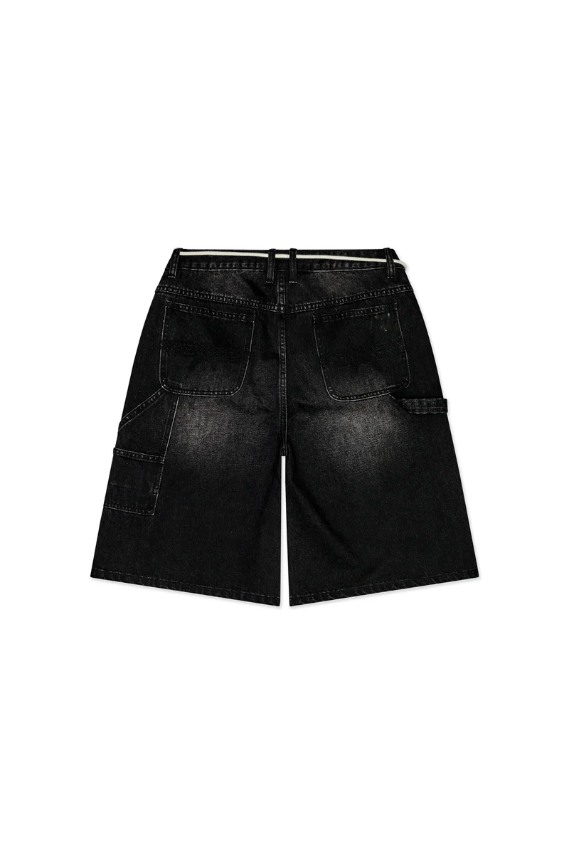 Kofl Utility Shorts - Drawstring Waist Black Wash - Image 3