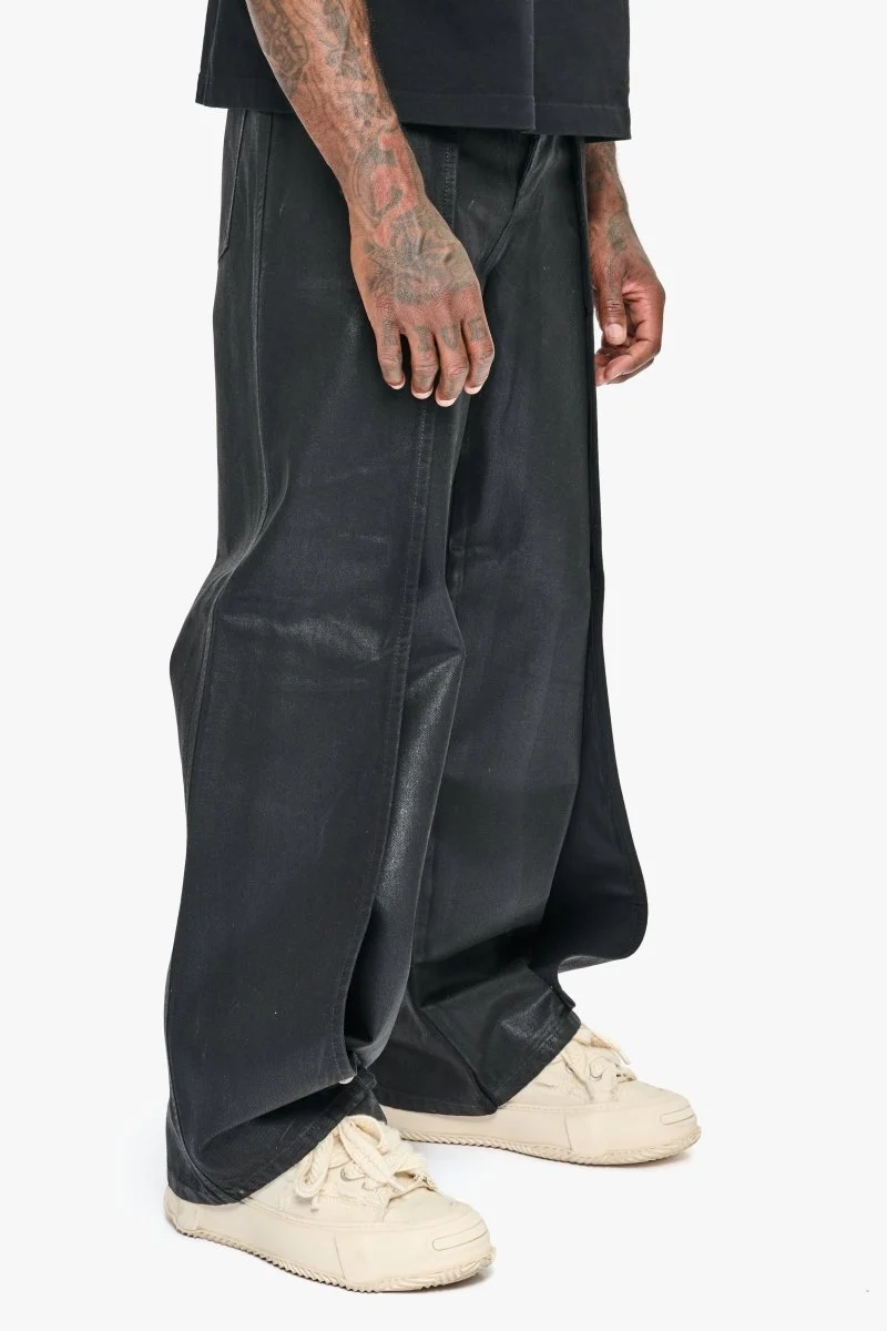 Valabasas Kuni Jeans - Snap Cuffs Black Waxed - Image 5