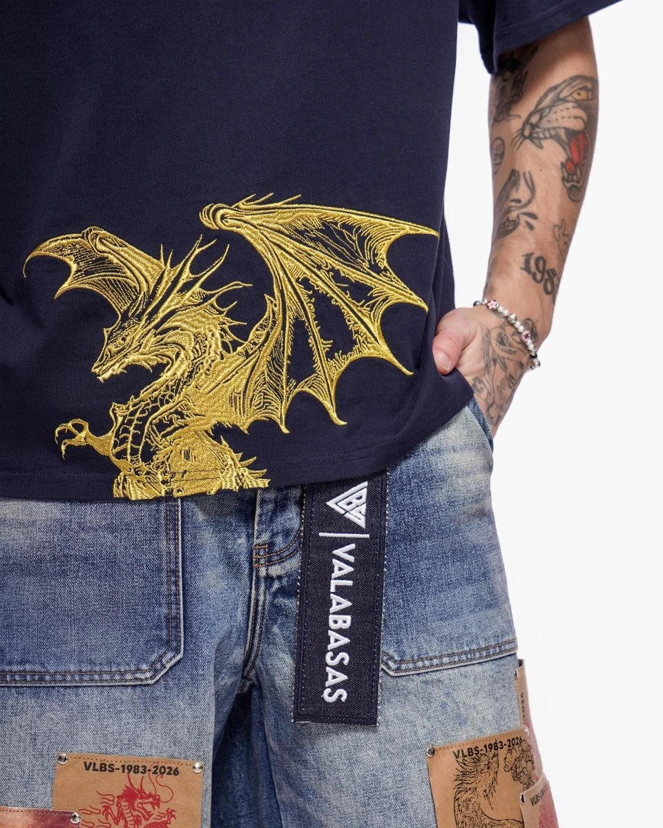 Valabasas Dragon T-Shirt - Graphic Navy - Image 3