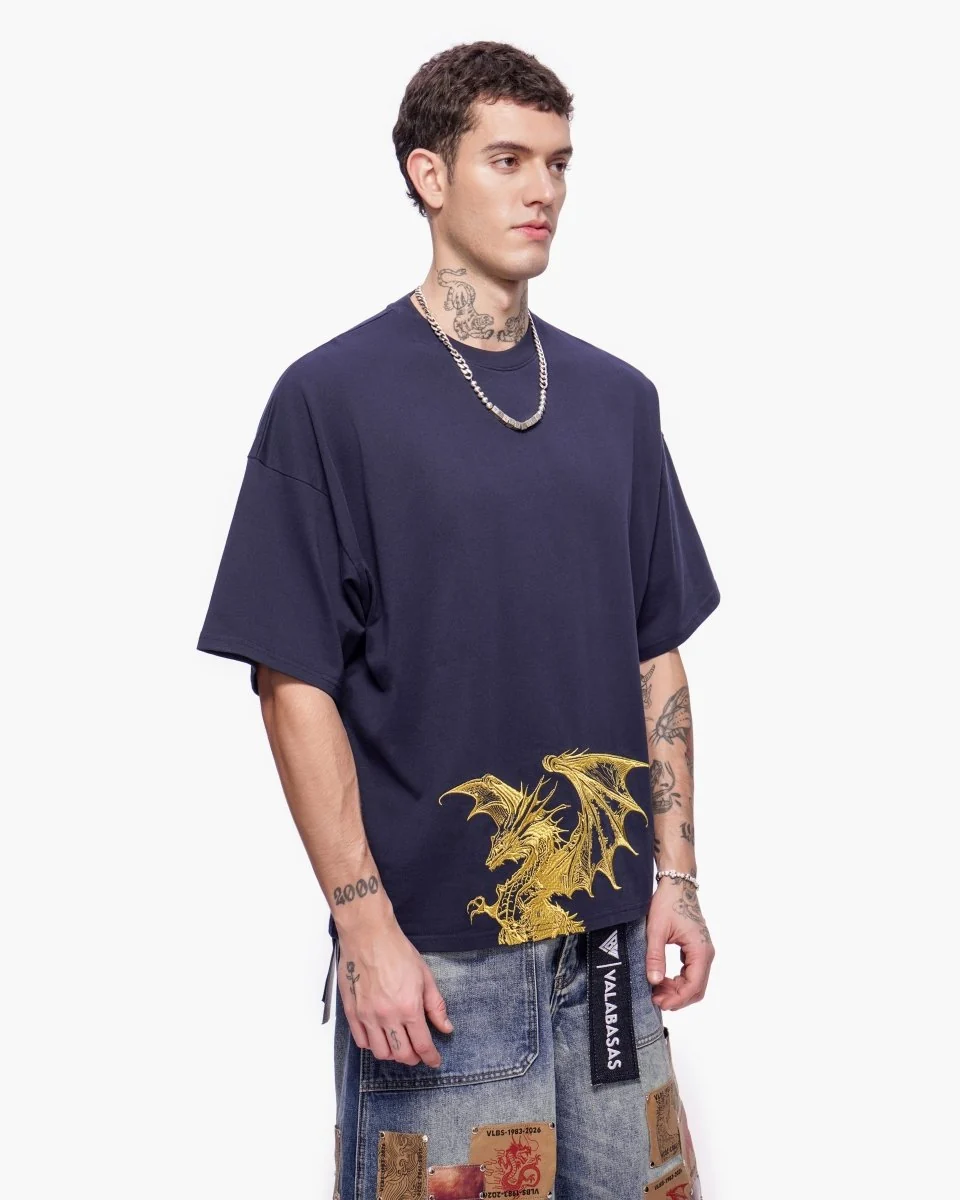 Valabasas Dragon T-Shirt - Graphic Navy - Image 8
