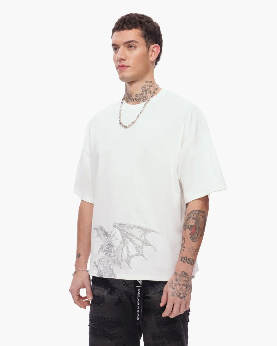 Valabasas Silver Dragon T-Shirt - Drop Shoulder - Image 7
