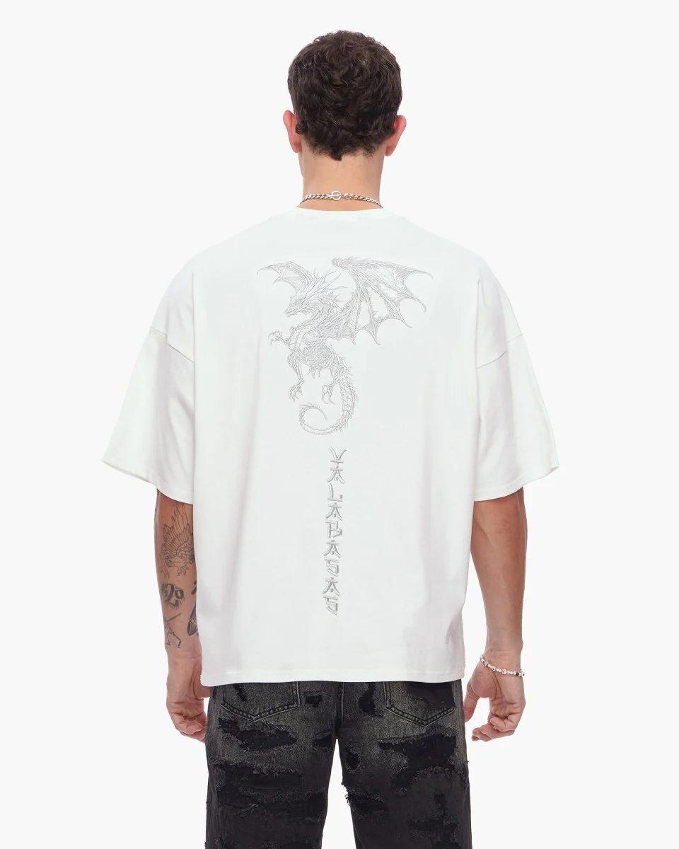 Valabasas Silver Dragon T-Shirt - Drop Shoulder - Image 8