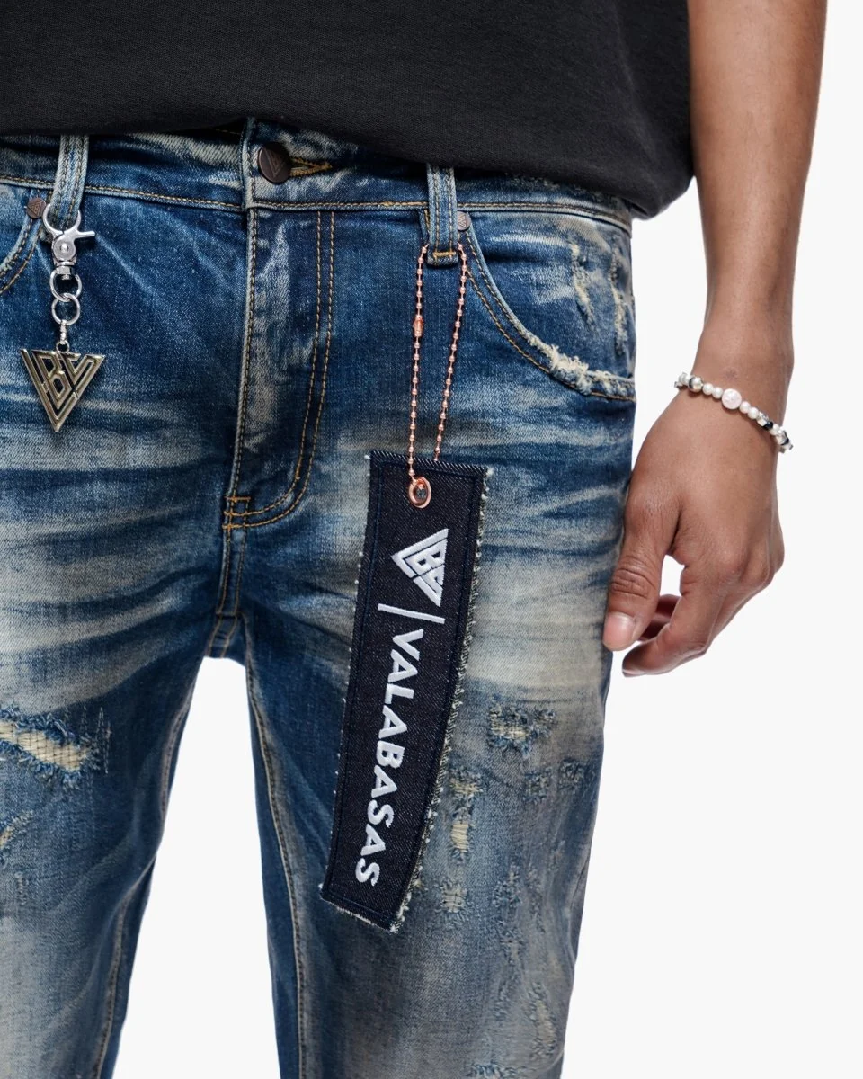 Valabasas Distressed Skinny Jeans - Dark Wash - Image 3