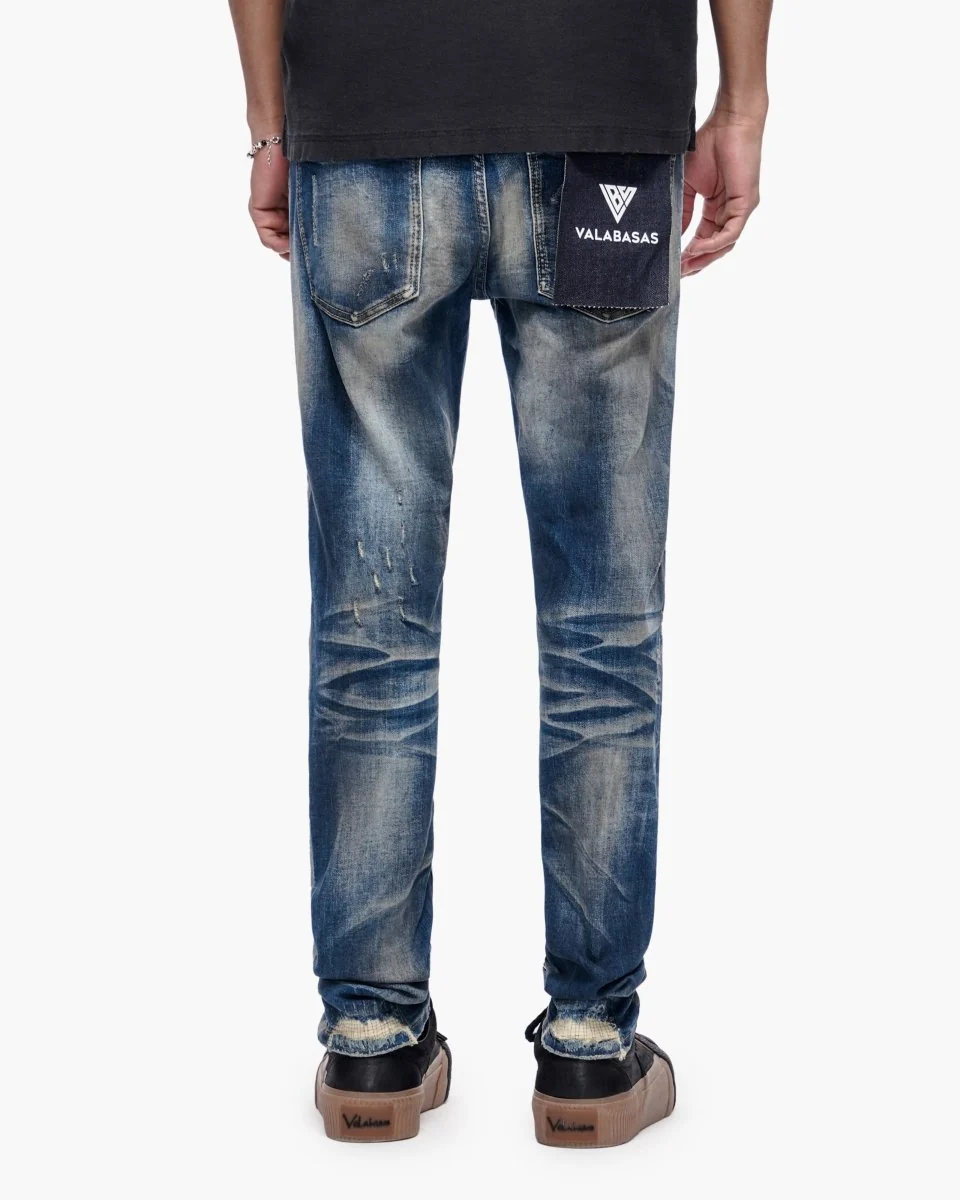 Valabasas Distressed Skinny Jeans - Dark Wash - Image 8