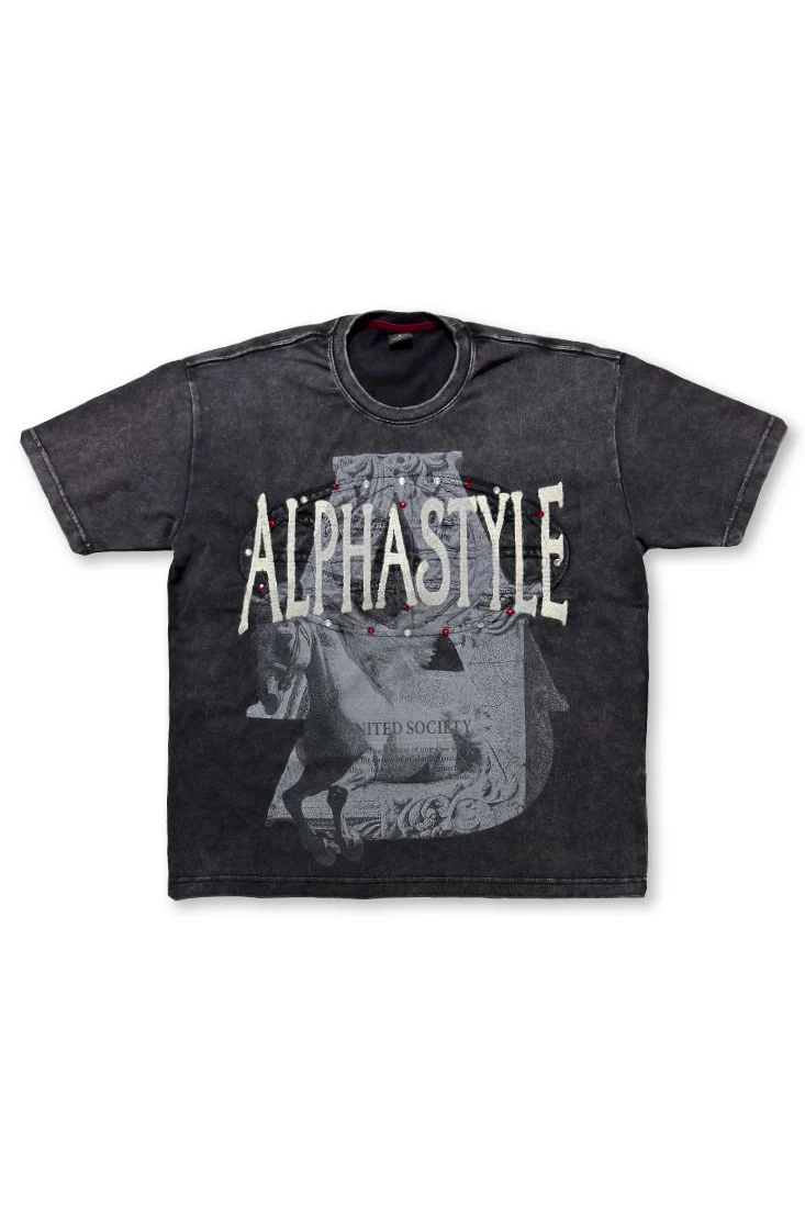Alpha Style Crest Tee - Graphic Black - Image 2