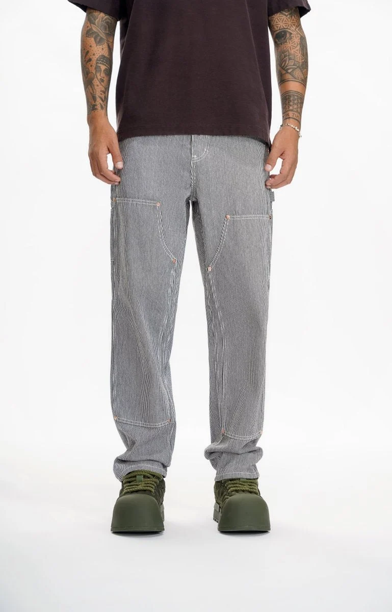Valabasas Stripe Jeans - Panel Construction Grey - Image 3