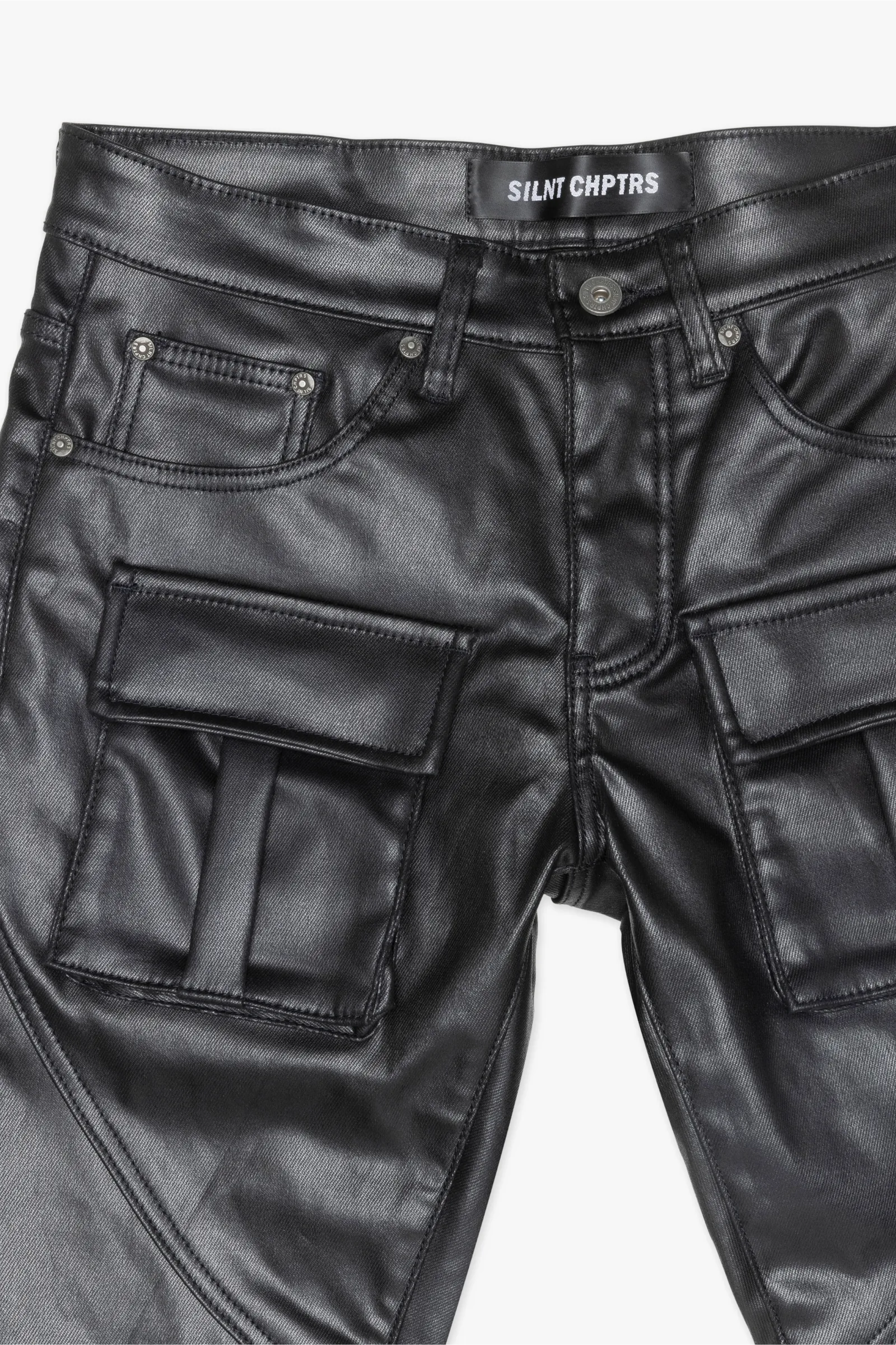 Silnt Chptrs Flap Cargo Pants - Reinforced Stitching Black - Image 4