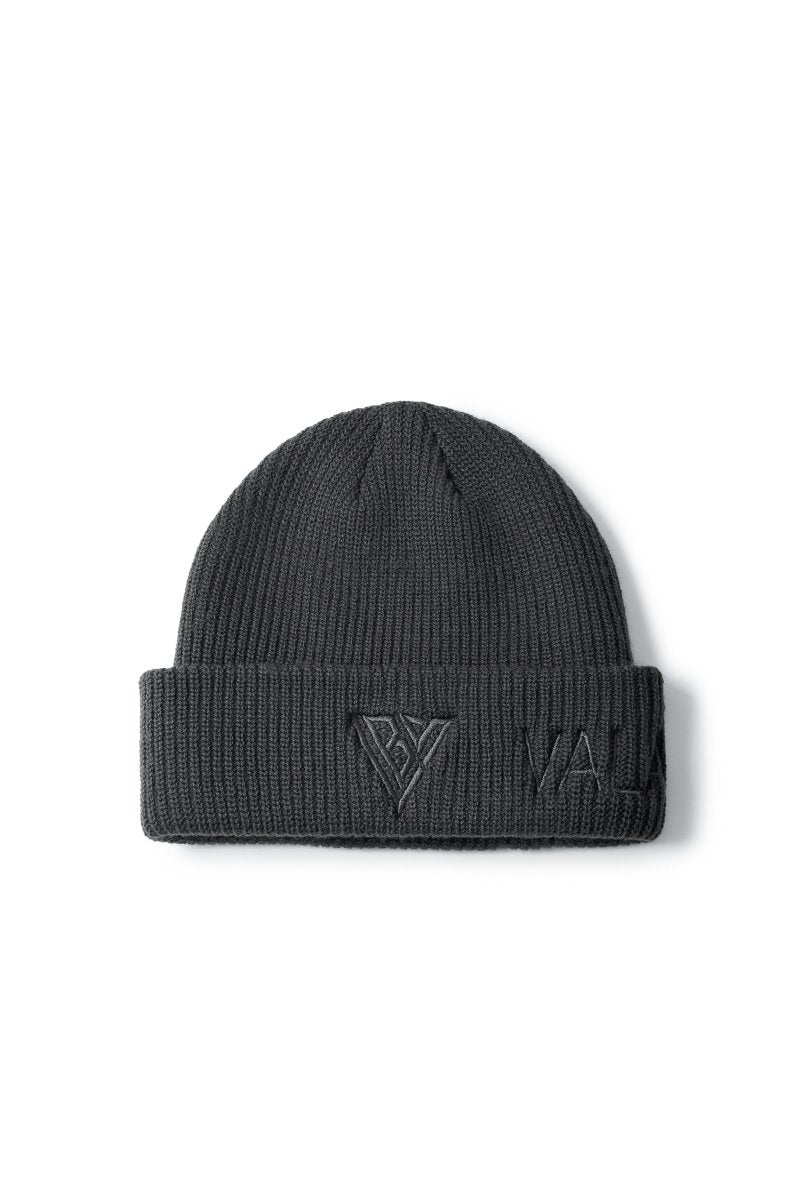 Valabasas Logo Beanie - Structured Cuff Grey - Image 3