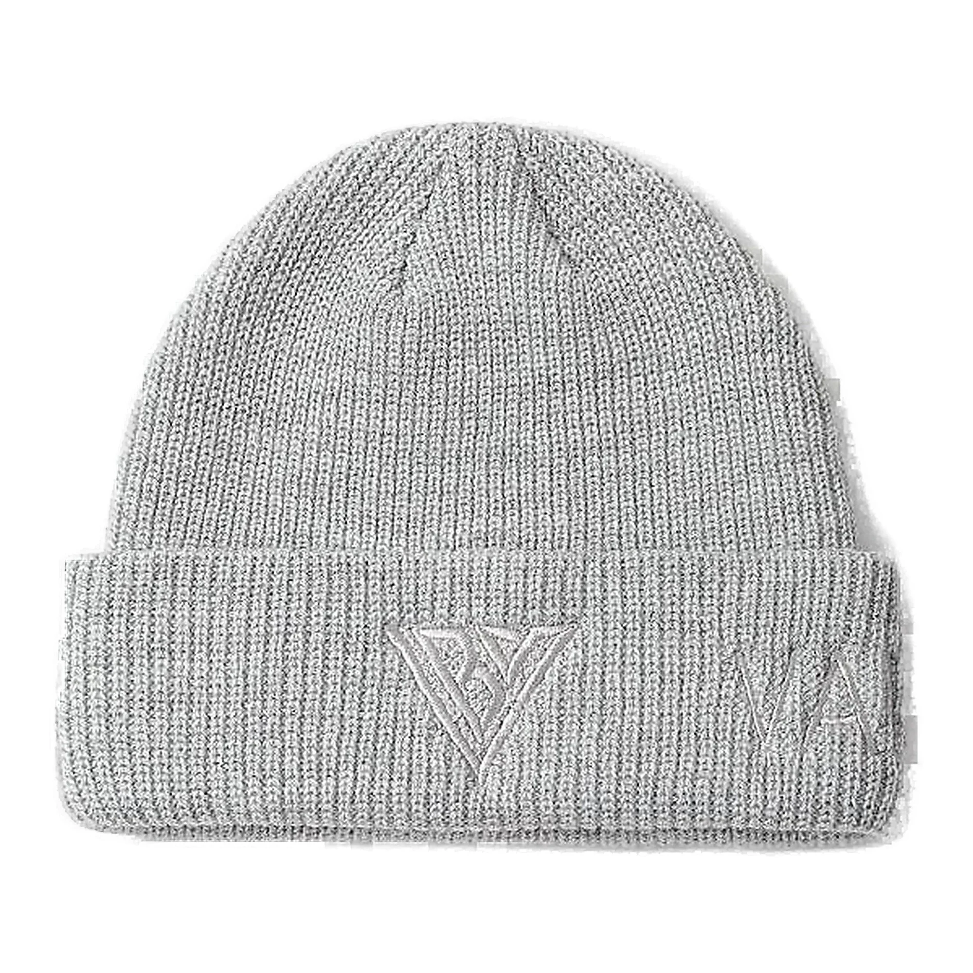 Valabasas Rib-Knit Beanie - Fold-Over Cuff Light Grey
