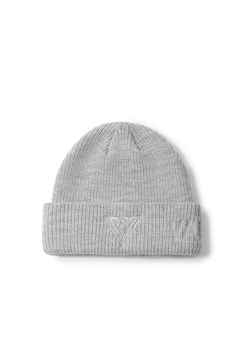 Valabasas Rib-Knit Beanie - Fold-Over Cuff Light Grey - Image 3