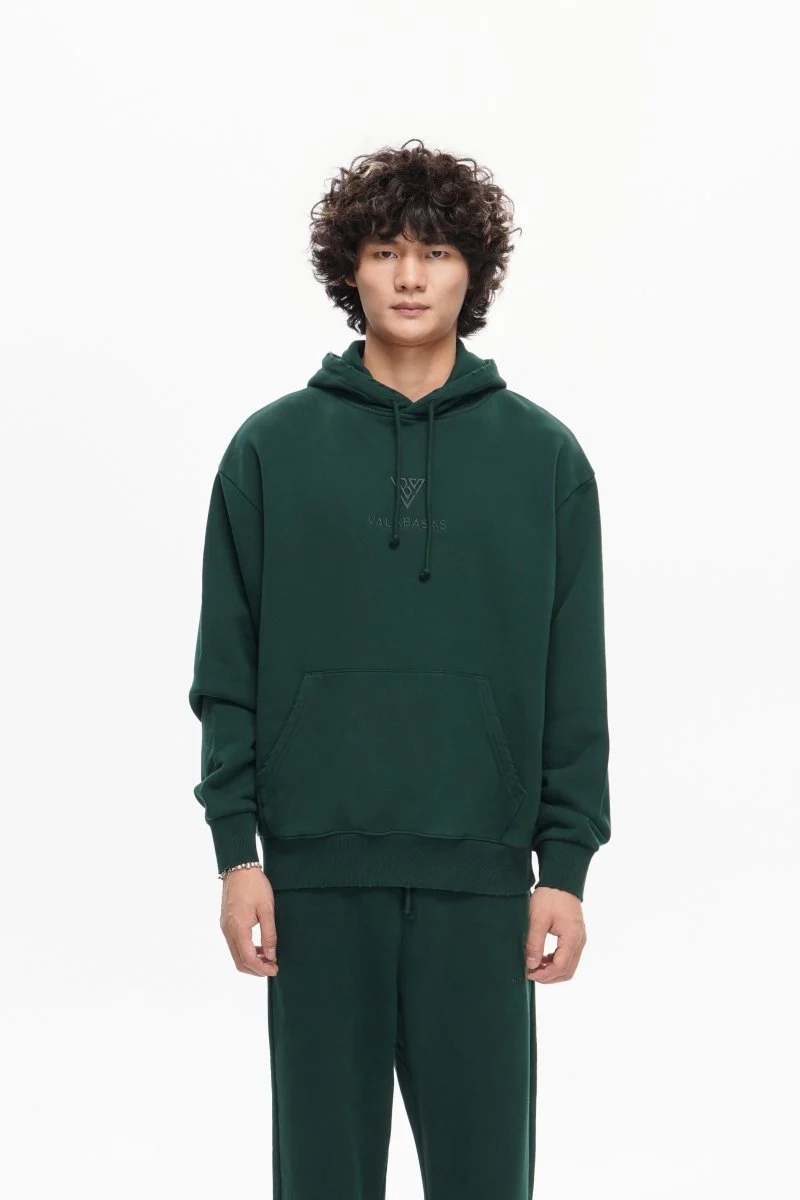 Valabasas Logo Hoodie - Heavyweight Green - Image 5