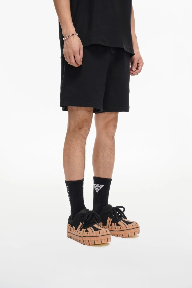 Valabasas Mocha Shorts - Washed Fleece Black - Image 9