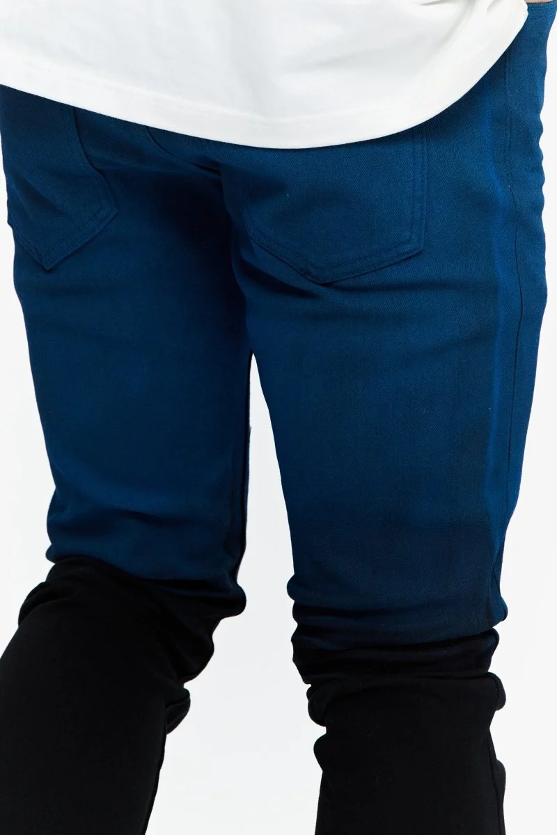 Valabasas Mr. Flex Skinny Men's Jeans - Dual-Tone Color Blue Black - Image 3
