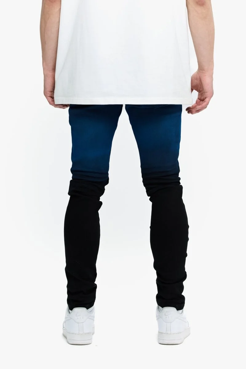 Valabasas Mr. Flex Skinny Men's Jeans - Dual-Tone Color Blue Black - Image 6
