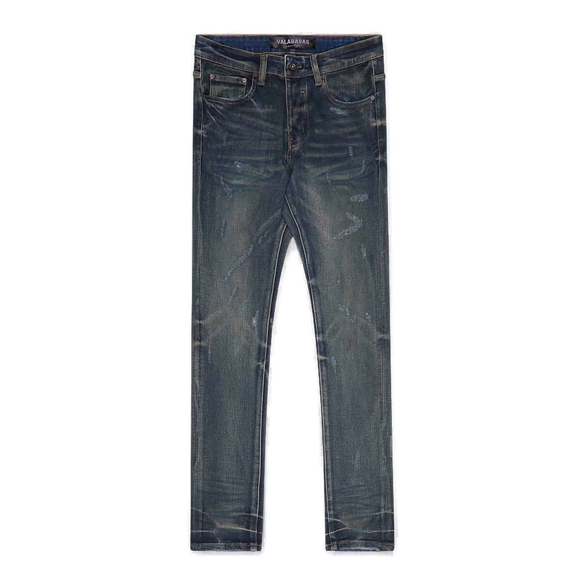 Valabasas Skinny Vintage Waxed Men's Jeans - Distressed Wash