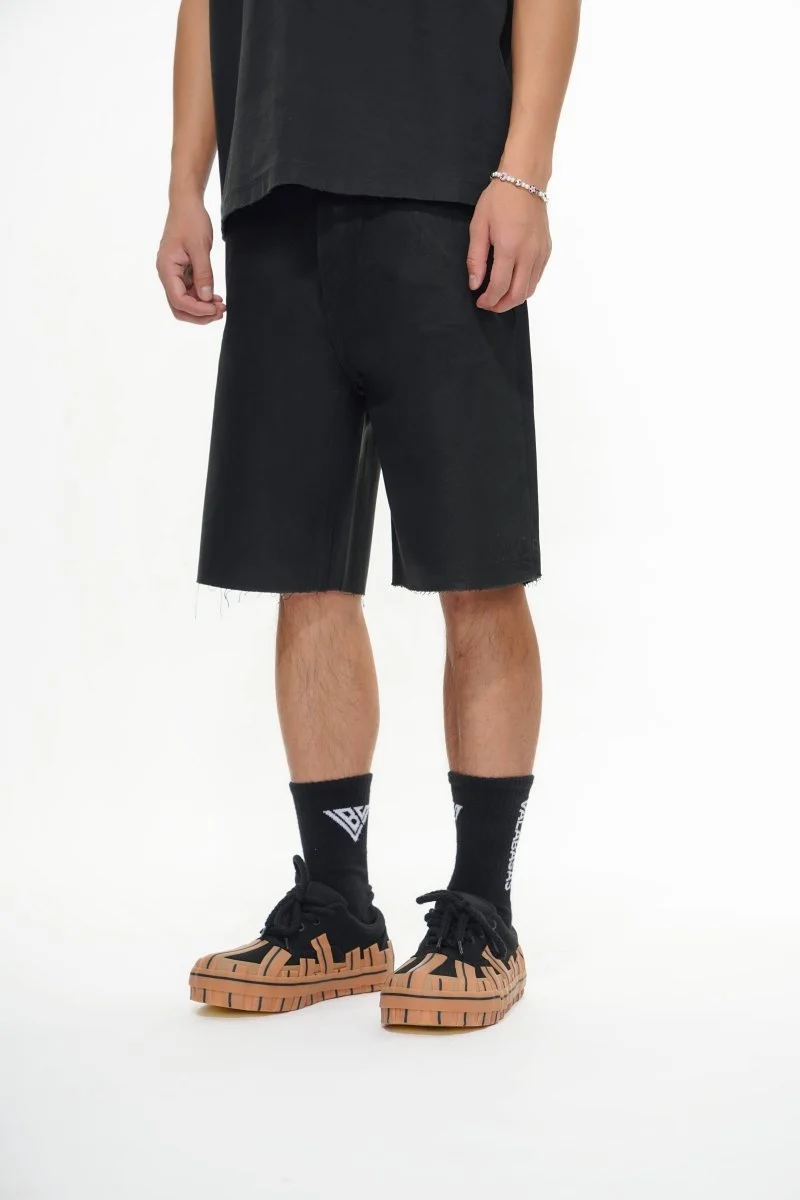 Valabasas Denim Raw Hem Shorts - Waxed Finish - Image 7