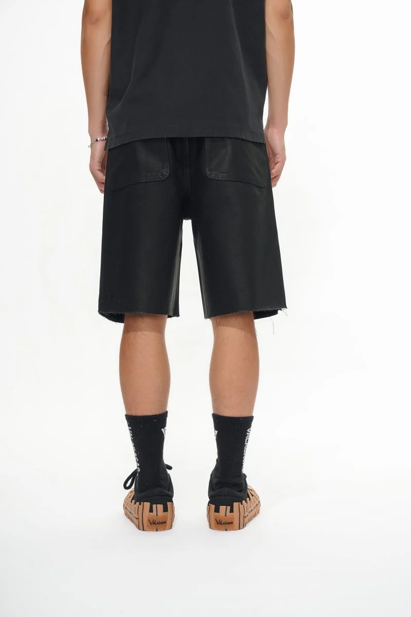 Valabasas Denim Raw Hem Shorts - Waxed Finish - Image 9
