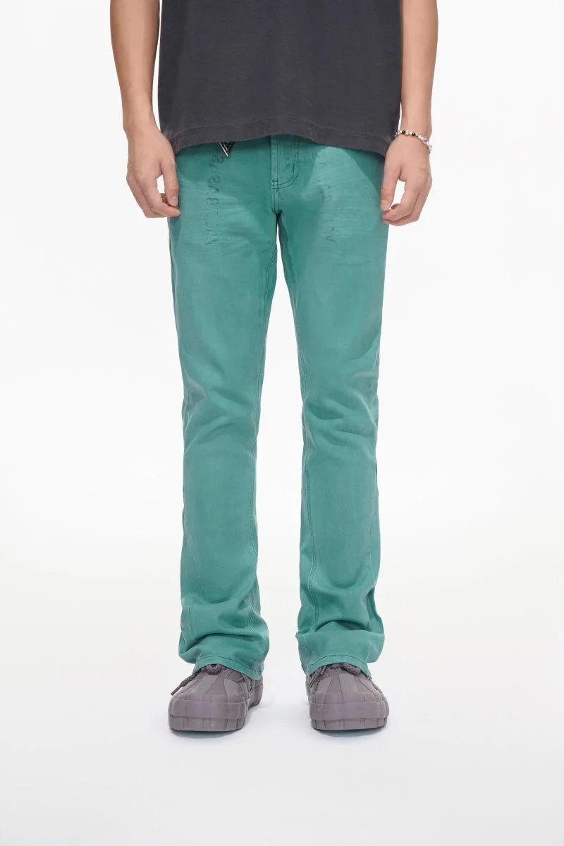 Valabasas Triangle Jeans - Stacked Ankle Teal Waxed - Image 5