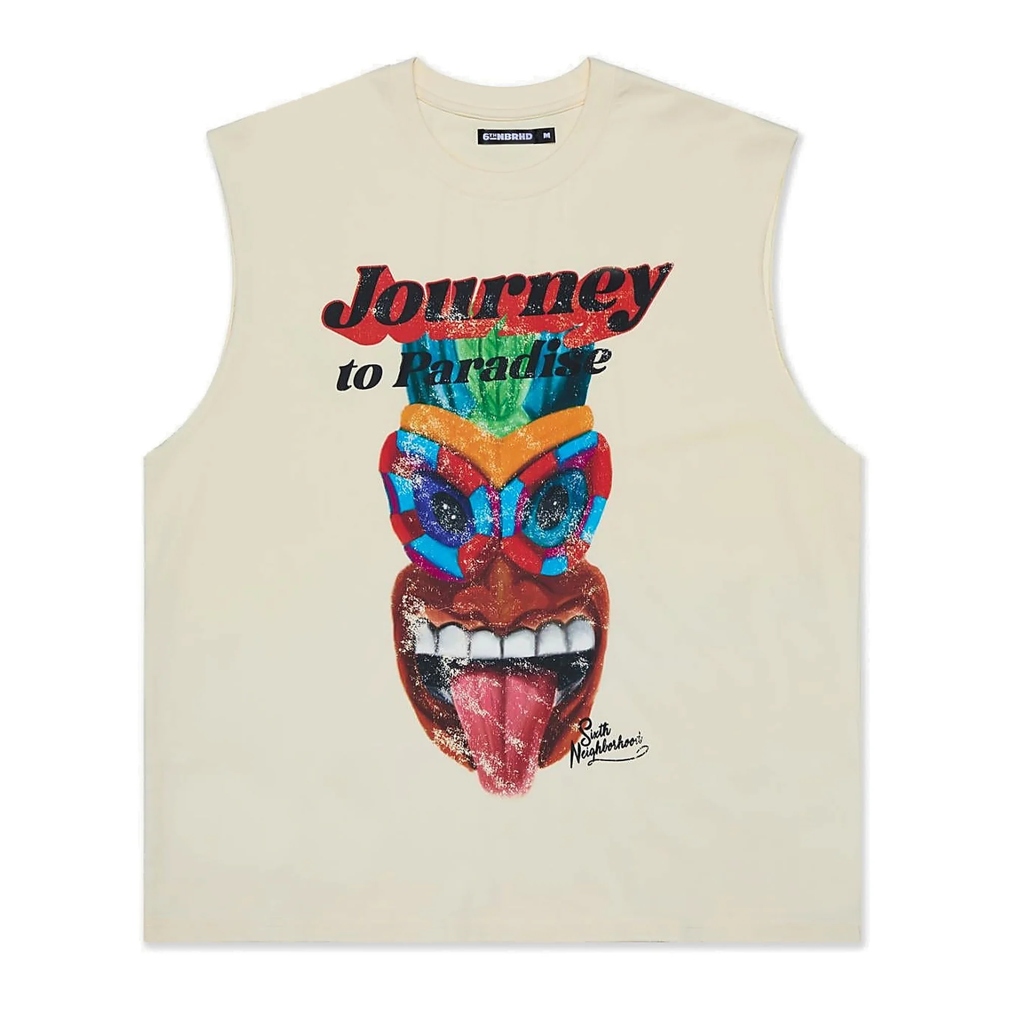 6Th Nbrhd Muscle Men's T-Shirt Cream