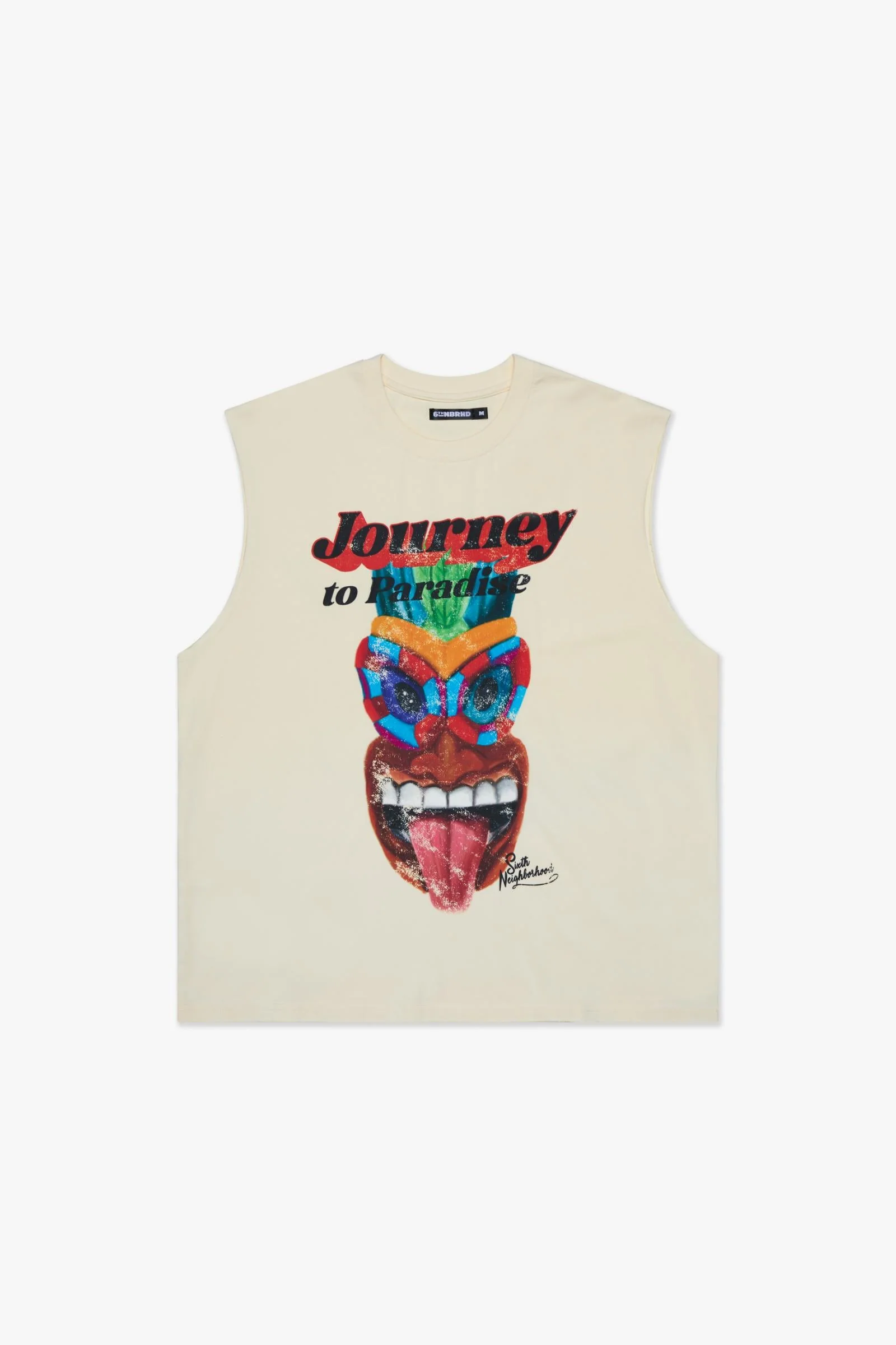 6Th Nbrhd Muscle Men's T-Shirt Cream - Image 2