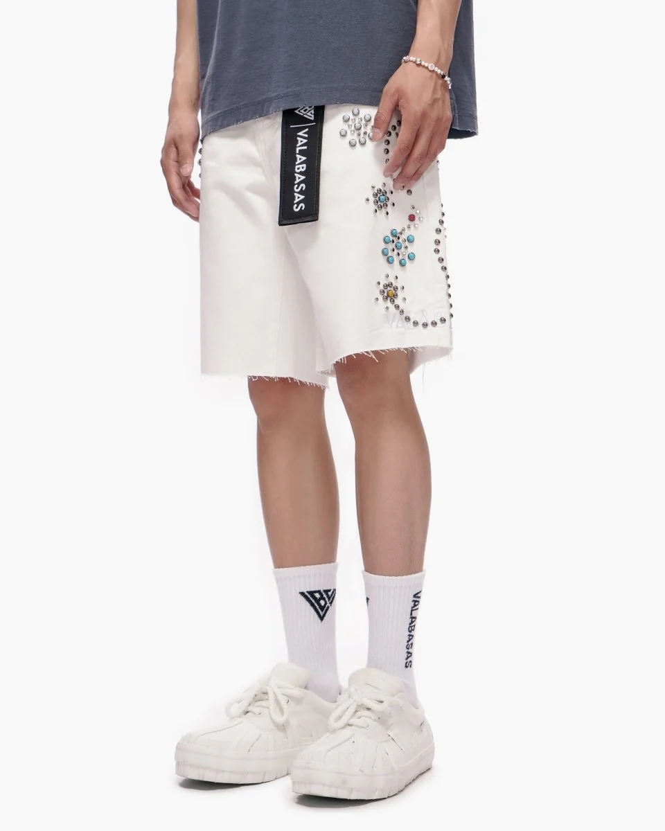Valabasas Jewel Shorts - Embroidered White - Image 4