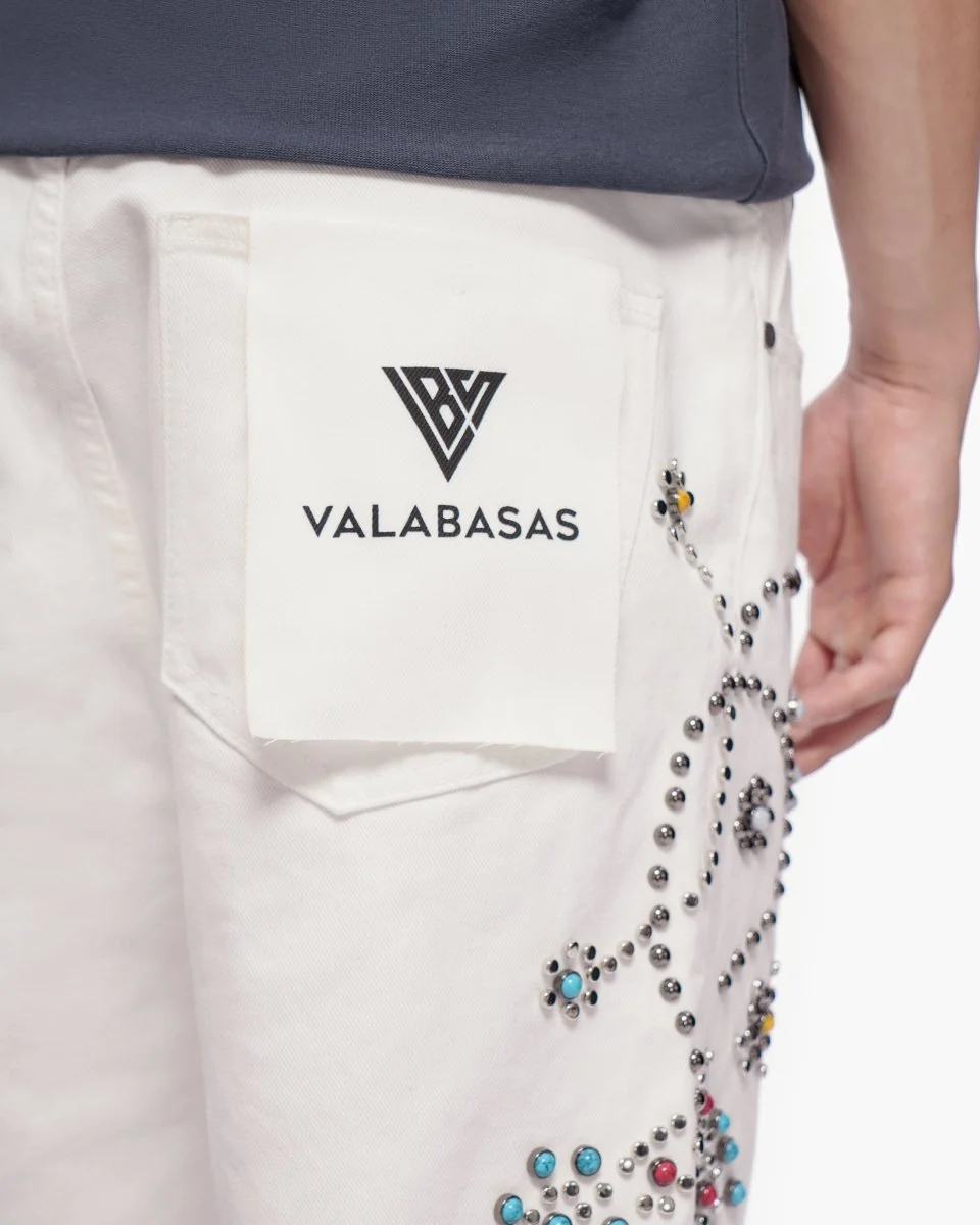 Valabasas Jewel Shorts - Embroidered White - Image 9