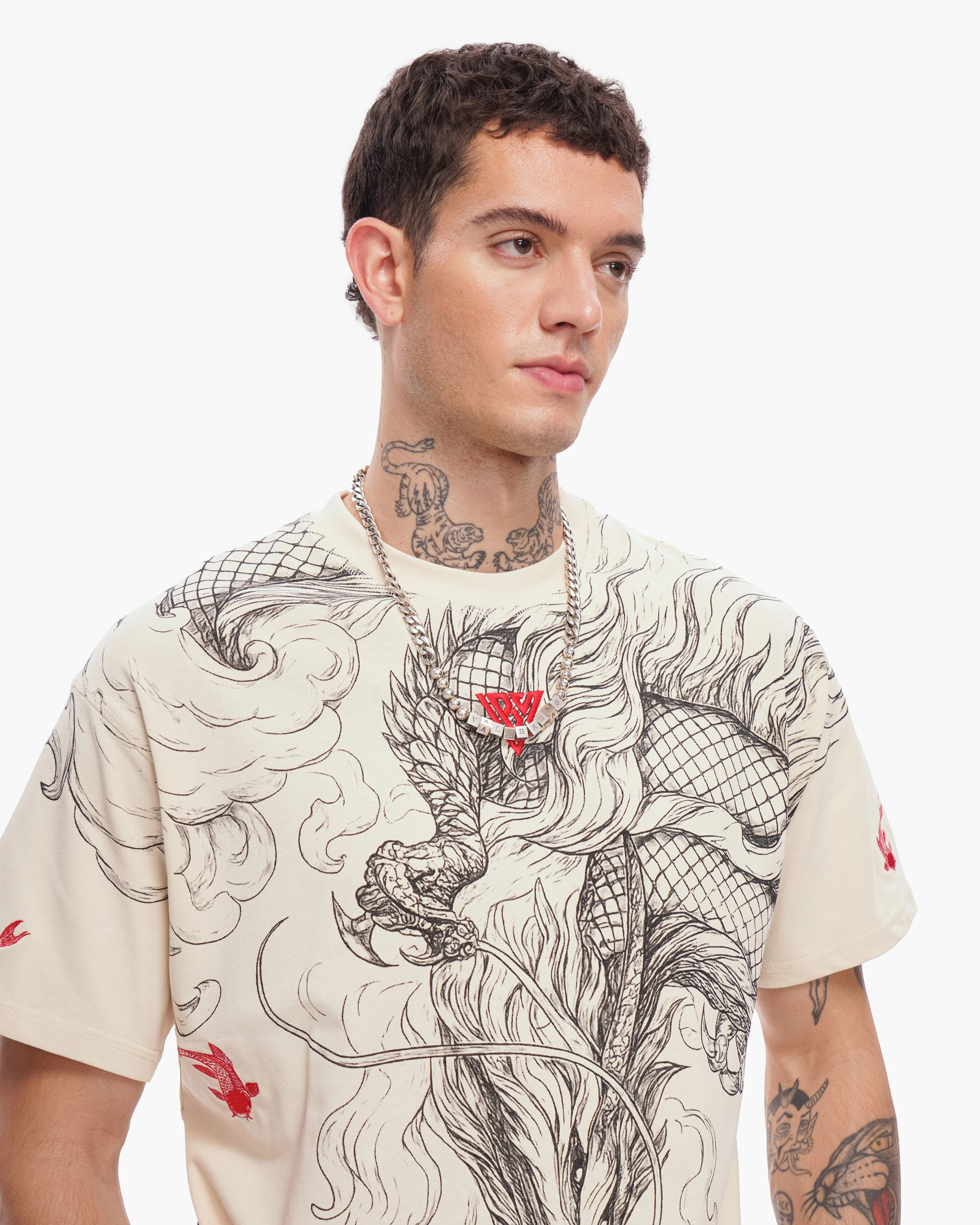 Valabasas Mythic Flow Tee - Graphic Beige - Image 4