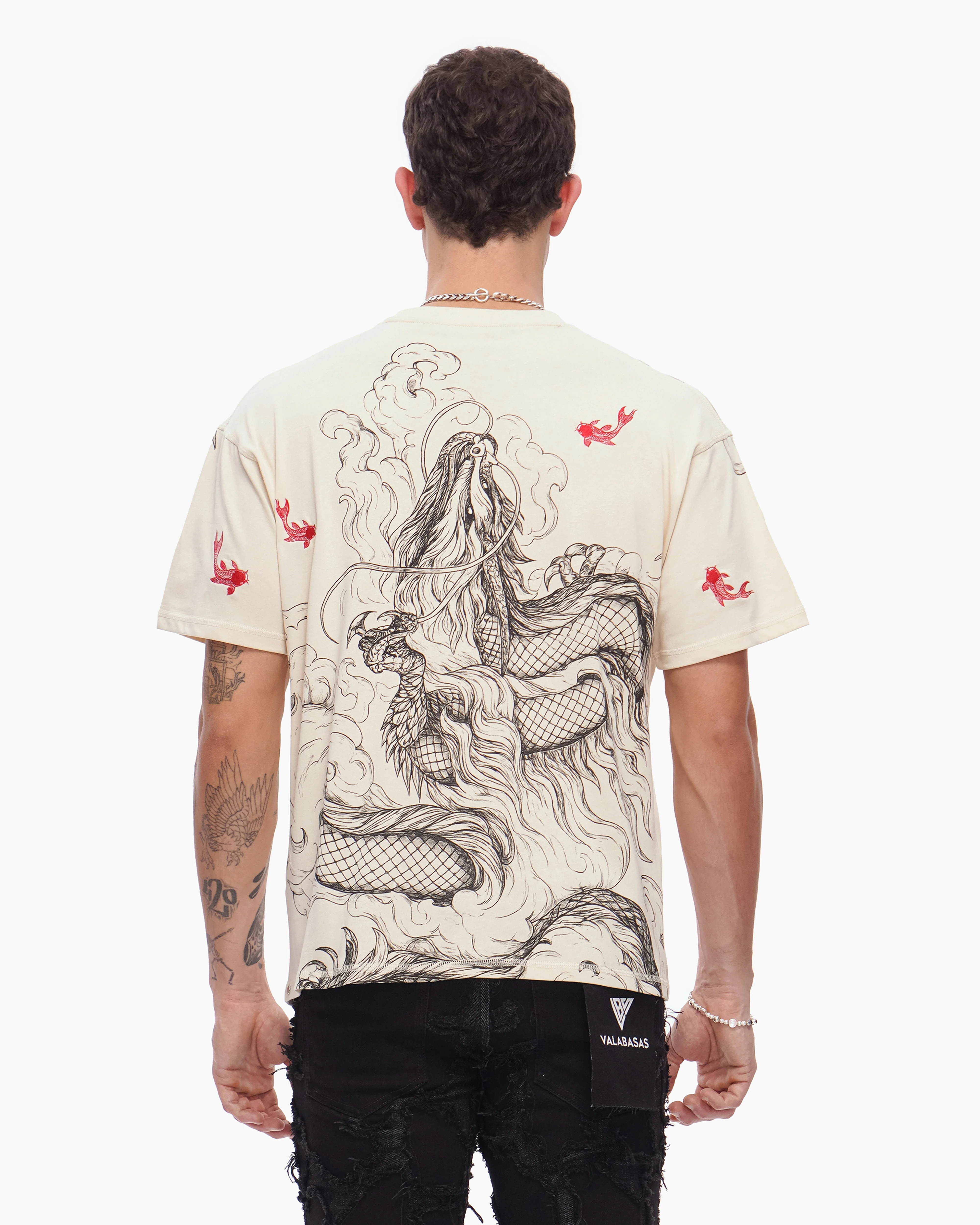 Valabasas Mythic Flow Tee - Graphic Beige - Image 9