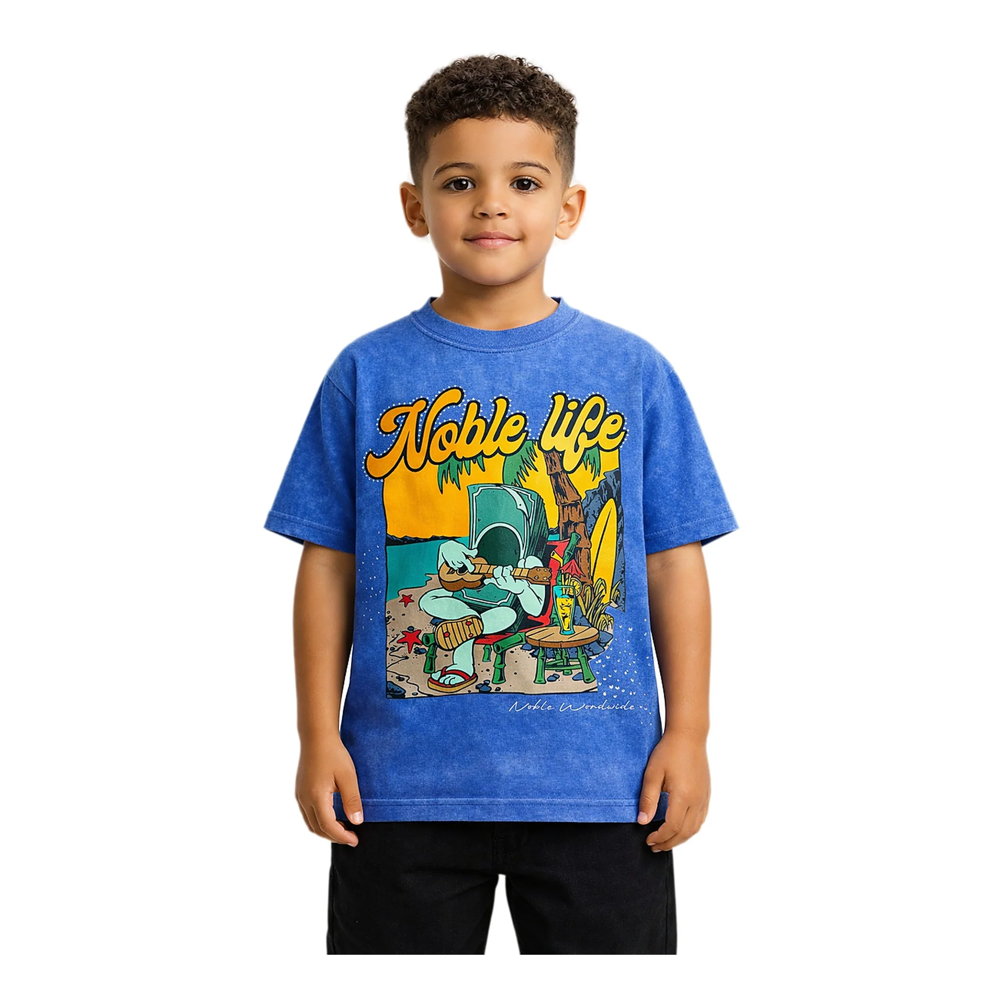 Noble Vacation Kids T-Shirt - Graphic Washblu