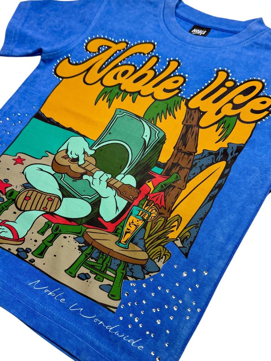 Noble Vacation Kids T-Shirt - Graphic Washblu - Image 6