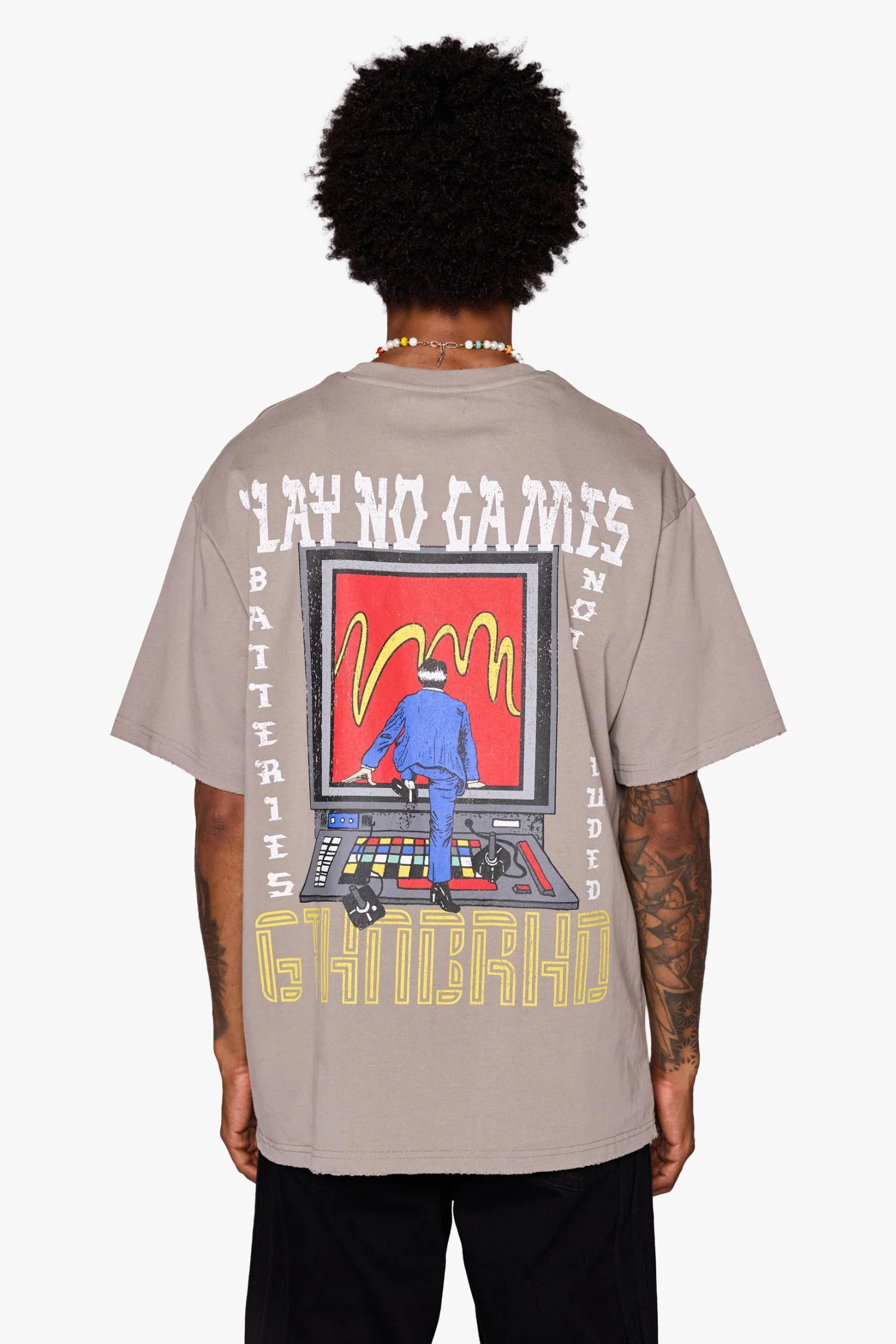 6Th Nbrhd No Batteries Men's T-Shirt Grey - Image 5