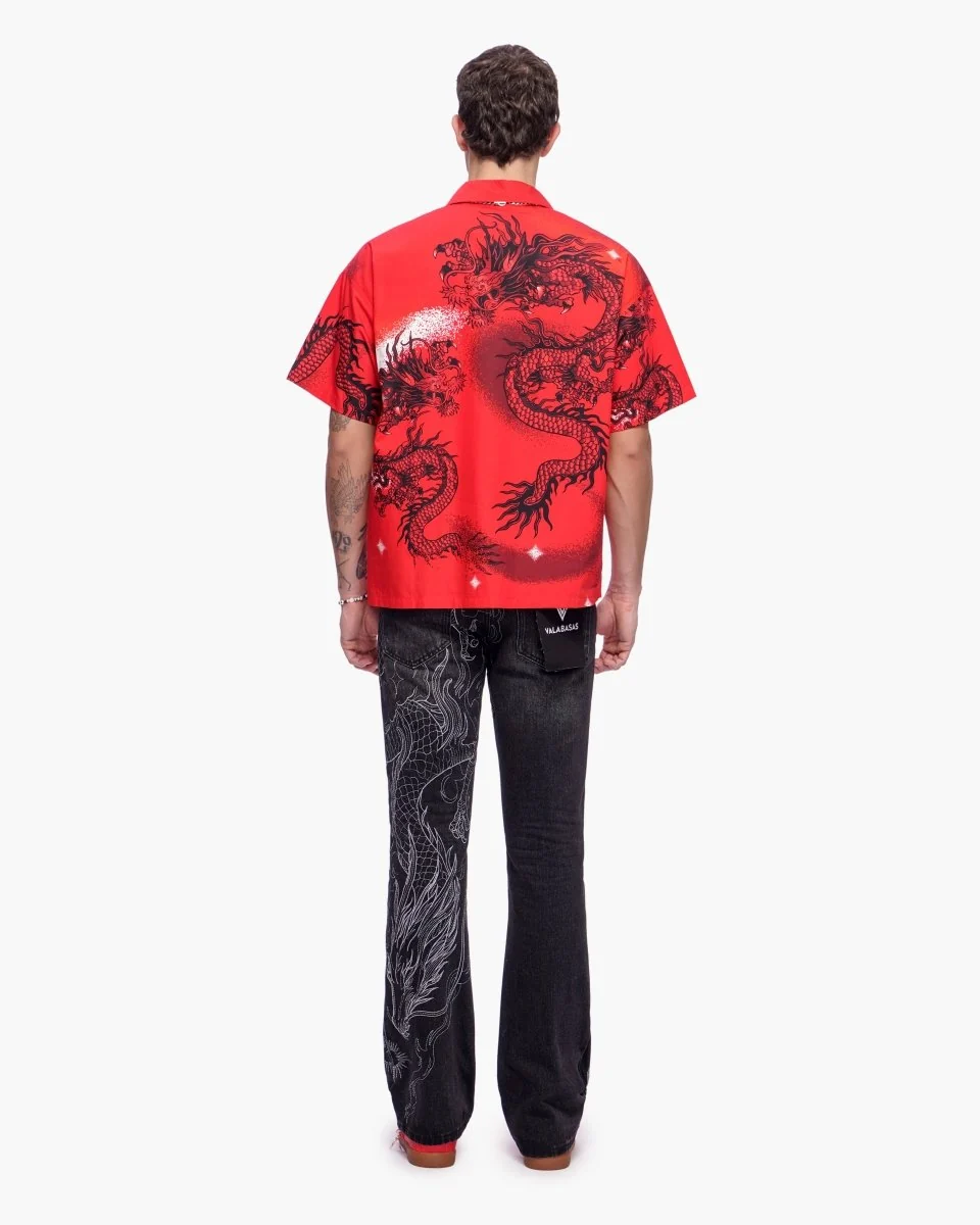 Valabasas Dragon Button Down - Graphic Red - Image 10