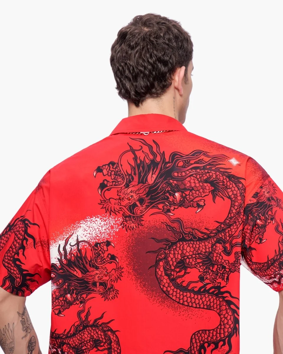 Valabasas Dragon Button Down - Graphic Red - Image 3