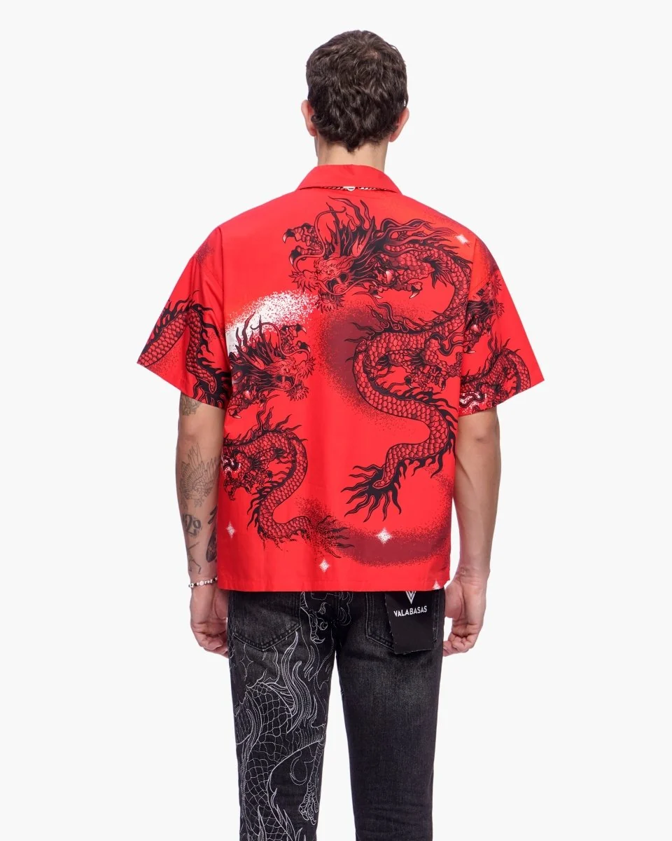 Valabasas Dragon Button Down - Graphic Red - Image 5