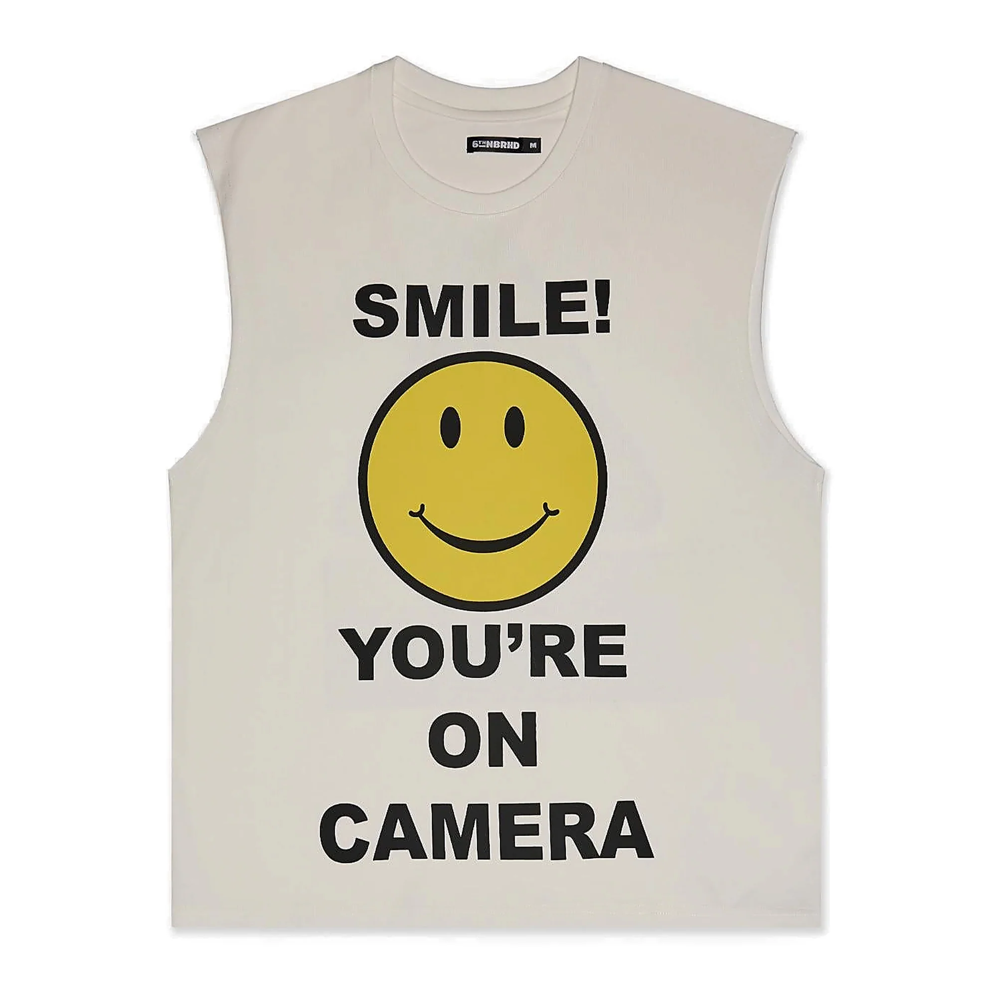 6Th Nbrhd Notice Sleeveless Tee Men's Tank Top White