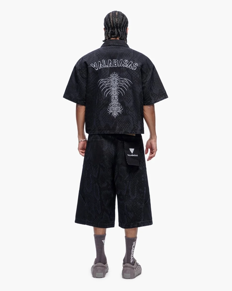 Valabasas Dragon Shirt - Oversized Zip-Up Black Wash - Image 10