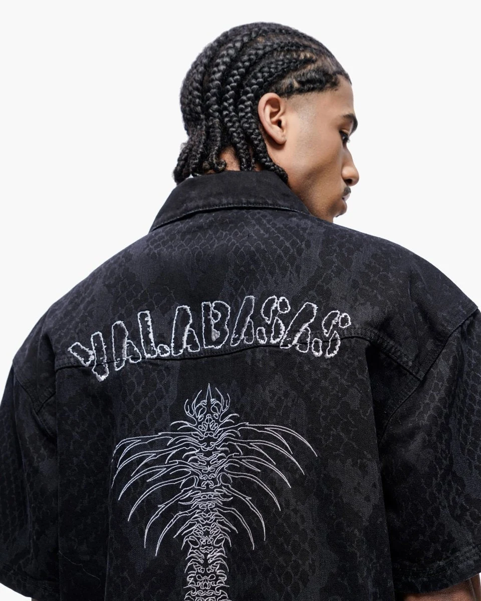 Valabasas Dragon Shirt - Oversized Zip-Up Black Wash - Image 4