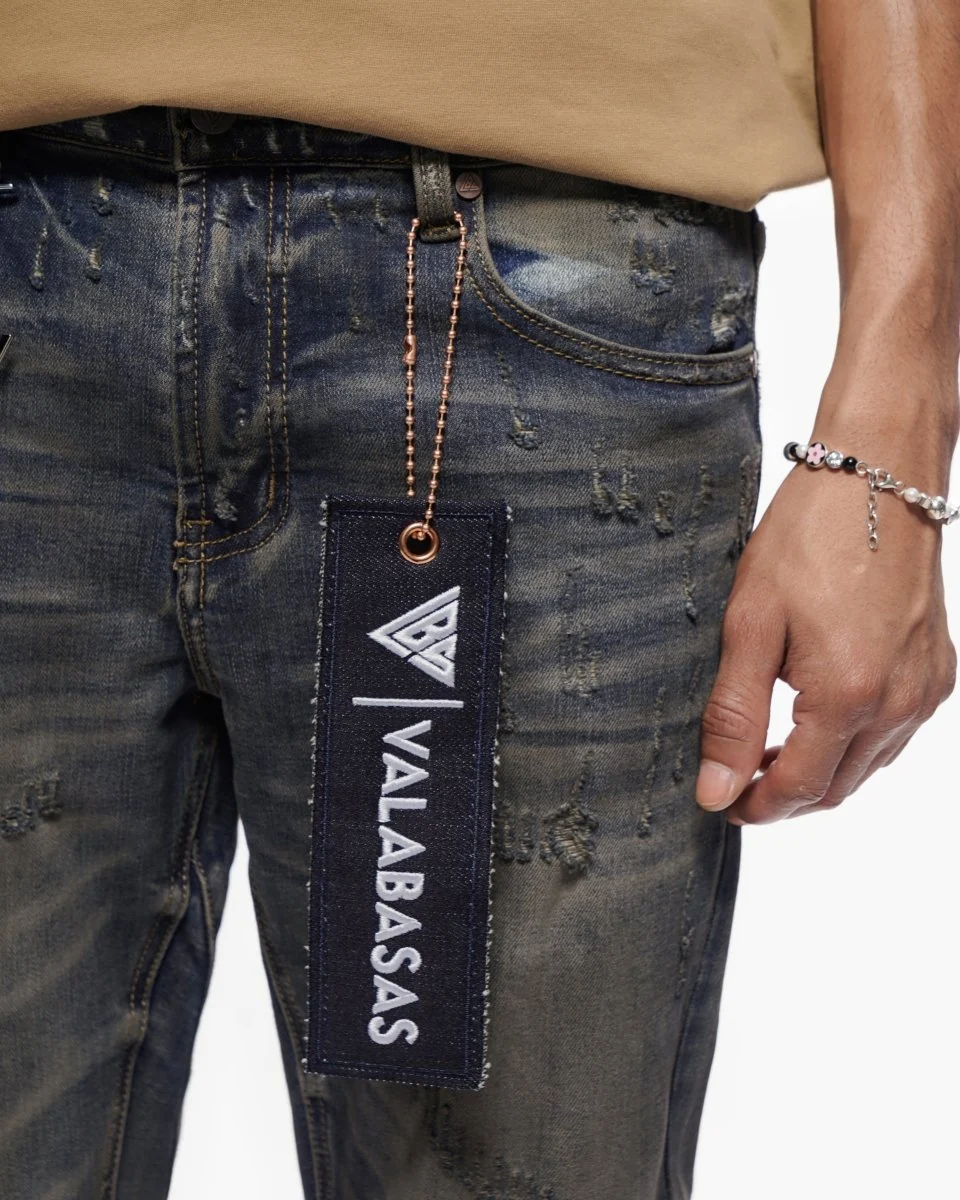 Valabasas Patch Jeans - Stacked Dirty Dark Blue - Image 3