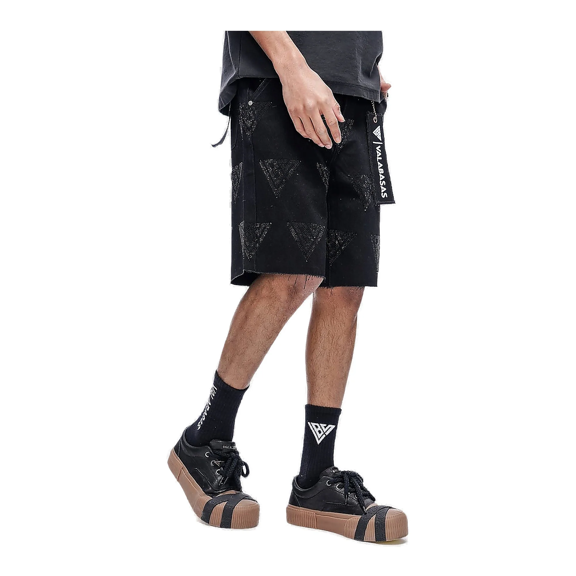 Valabasas Logo Shorts - Raw Hem Black