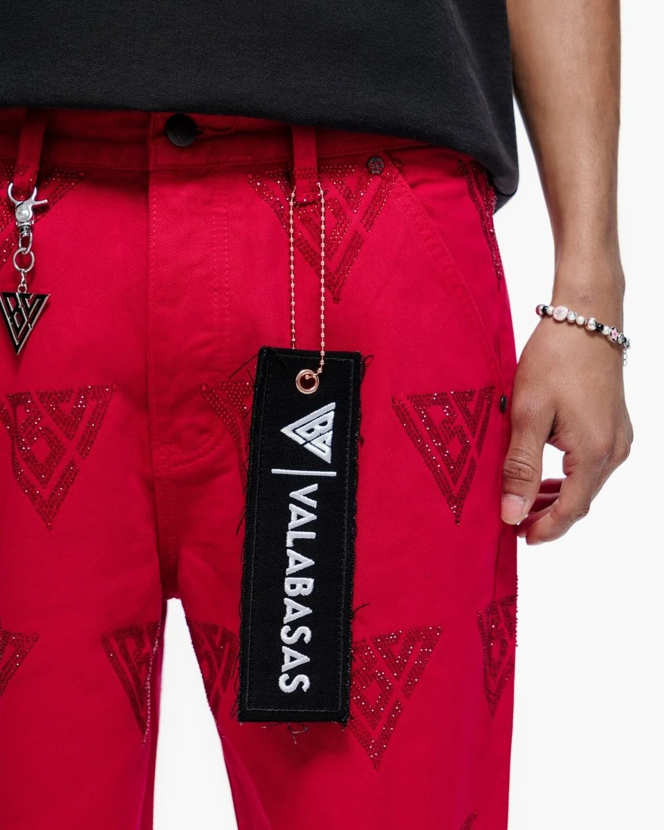 Valabasas Logo Denim Shorts - Raw Hem - Image 3