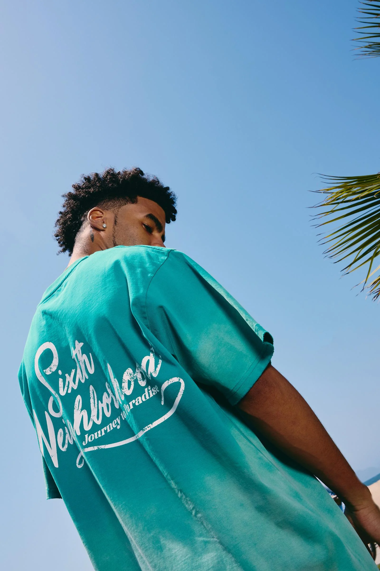 6Th Nbrhd Paradise Men's T-Shirt Aqua - Image 10