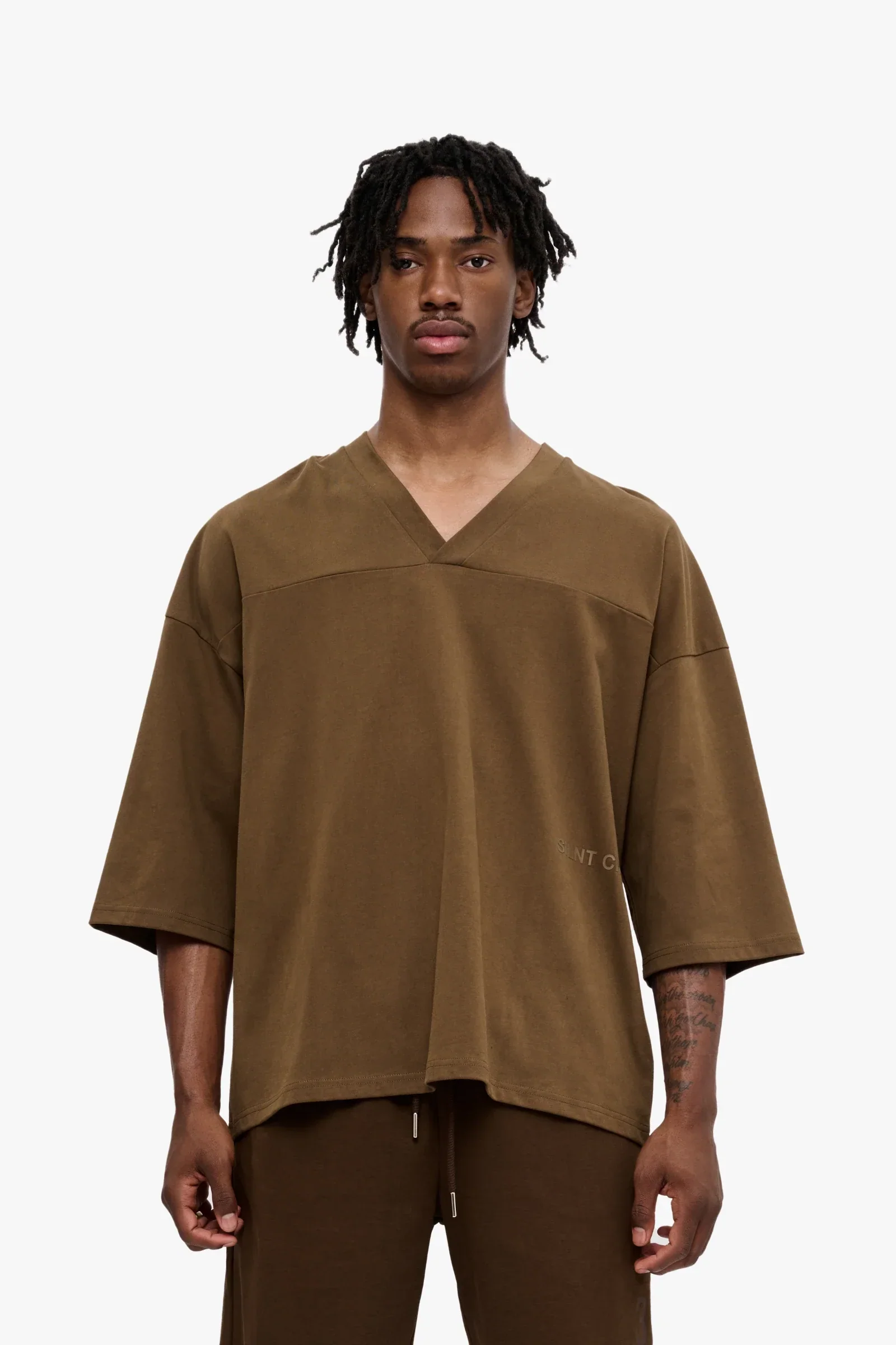 Silnt Chptrs Paralell Tee - Oversized Brown - Image 2