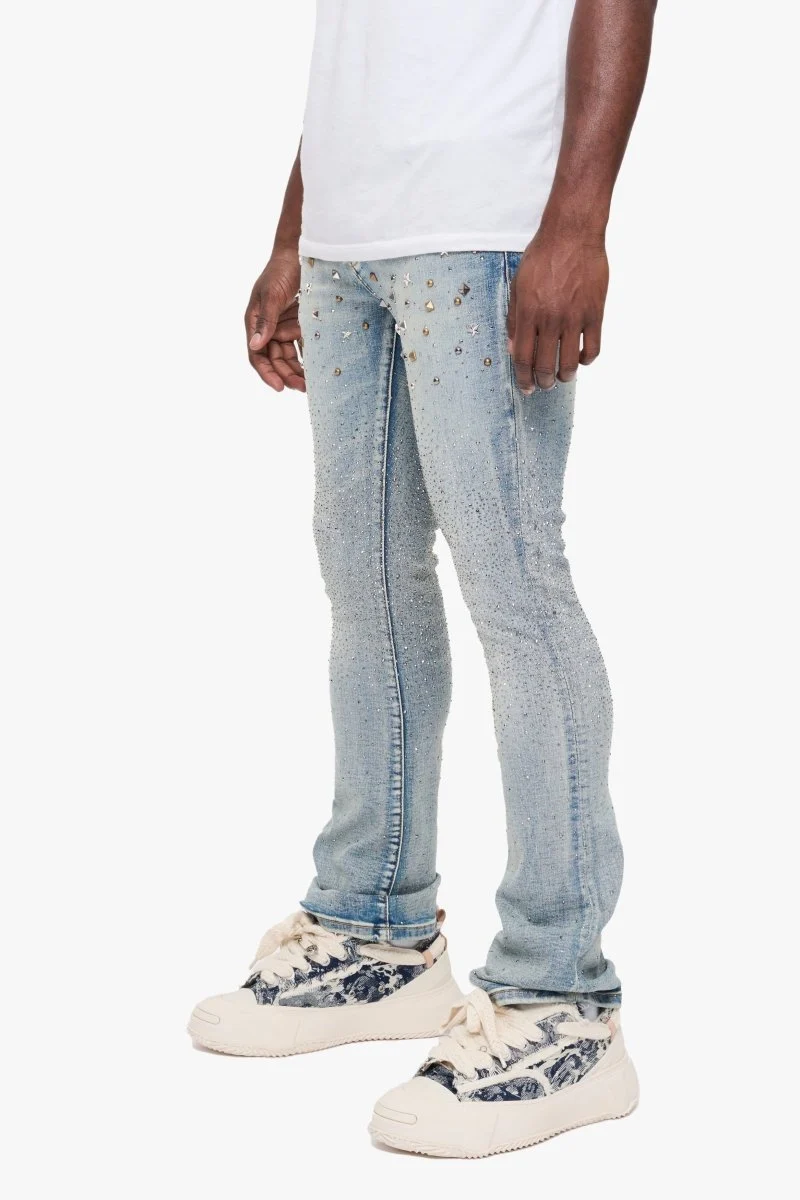 Valabasas Parrel Stacked Flare Jean Light Blue - Image 4